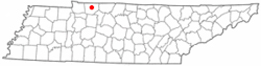 state of Tennessee showing where Clarksville is located