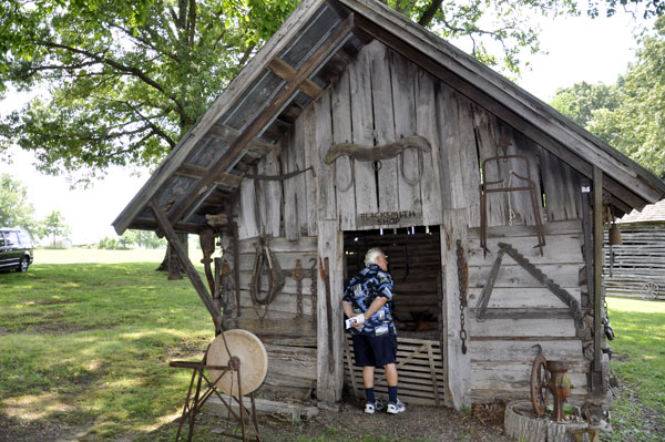 Lee Duquette checks out The Blacksmith Shop at Historic Collinsville 