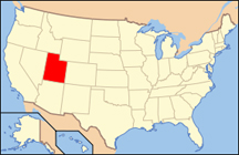 USA map showing where Utah is located