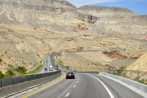 curvy, winding roads through the mountains