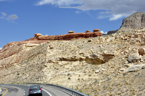 a red mountain castle above the cliff