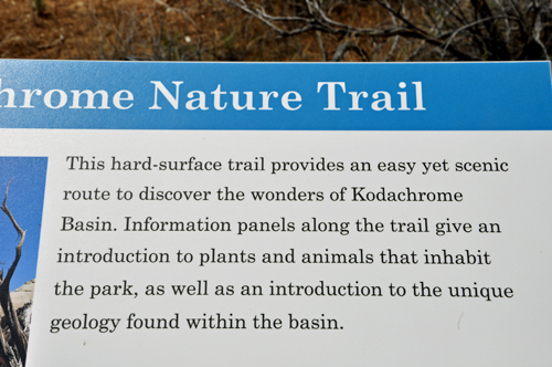 sign about the nature trail