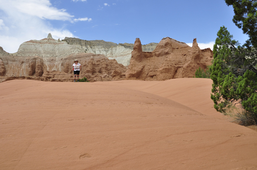 Karen Duquette on the sandstone shelf