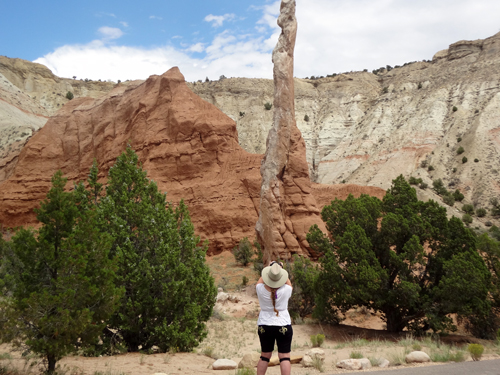 Karen Duquette and the Ballerina Geyser spire