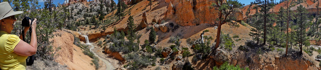 Karen Duquette on the Mossy Cave trail in Utah