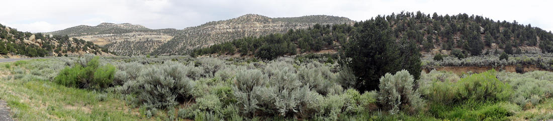 The rugged territory behind the Escalante Heritage Center 