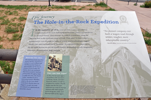 sign about the Hole-in-the-Rock Expedition