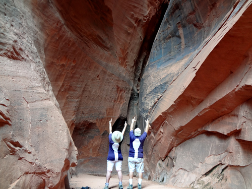 the two RV Gypsies are at the end of the slot canyon