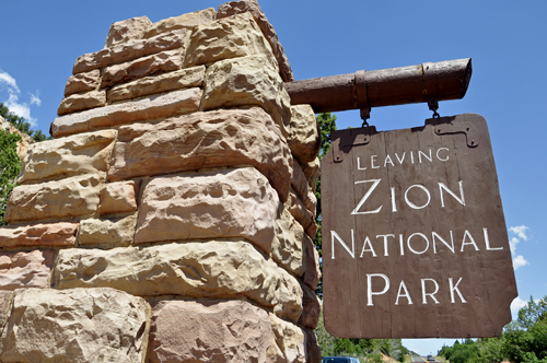 sign: Leaving Zion National Park