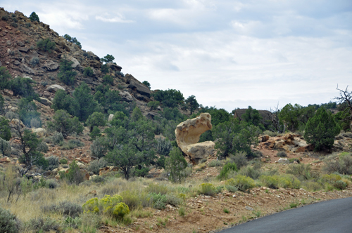 a funky rock at Capitol Reef National Park