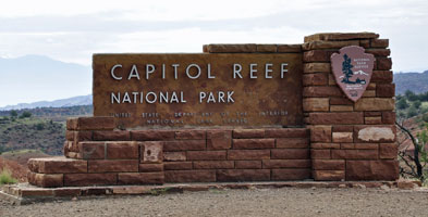 Capitol Reef Nationa Park sign