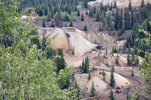 Mine waste, below the Yankee Girl headframe