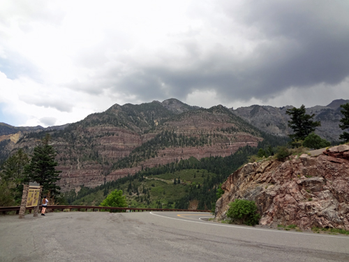 Karen Duquette at Look Out Point overlooking Ouray