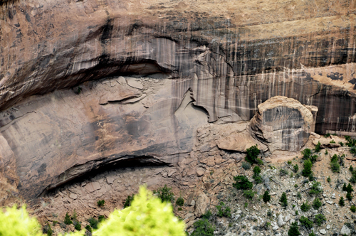 grotto and markings at Upper Ute Canyon overlook in Colorado National Monument