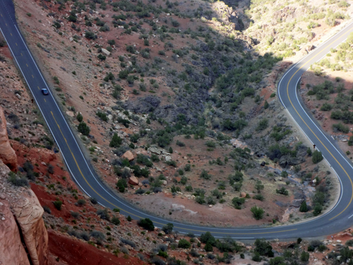 the road below by Balanced Rock