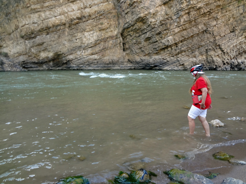 Karen Duquette in the Colorado River