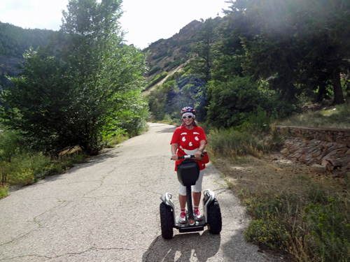 Karen Duquette on a Segway in Colorado