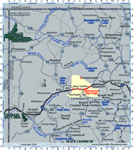 map showing location of Glenwood Springs in Colorado