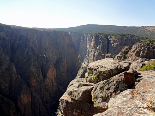 top of the cliff on the other side