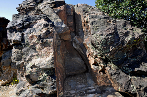 a big colorful boulder