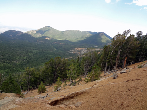 trees nearing the bottom of Pikes Peak