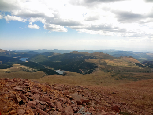 view descending Pikes Peak