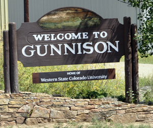 sign: Welcome to Gunnison, Colorado