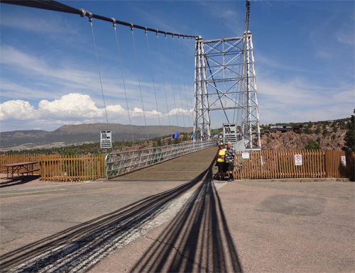 the two RV Gypsies on the Royal Gorge suspension bridge