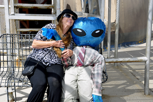 Karen Duquette finds a new friend - a blue alien