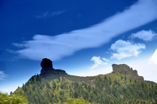 Chimney Rock as the two RV Gypsies drive by it