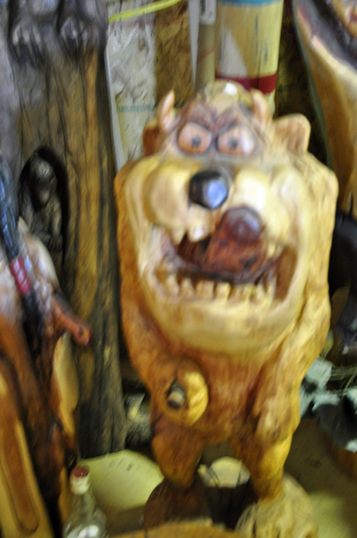 Devil Dog wood carving
