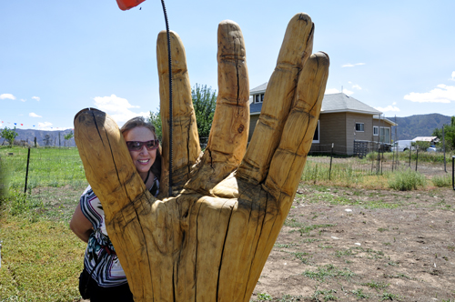 Karen Duquette and the big hand