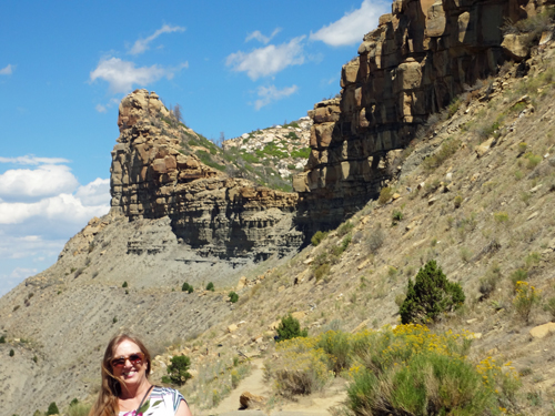 Karen Duquette at the beginning of Knife Edge Road