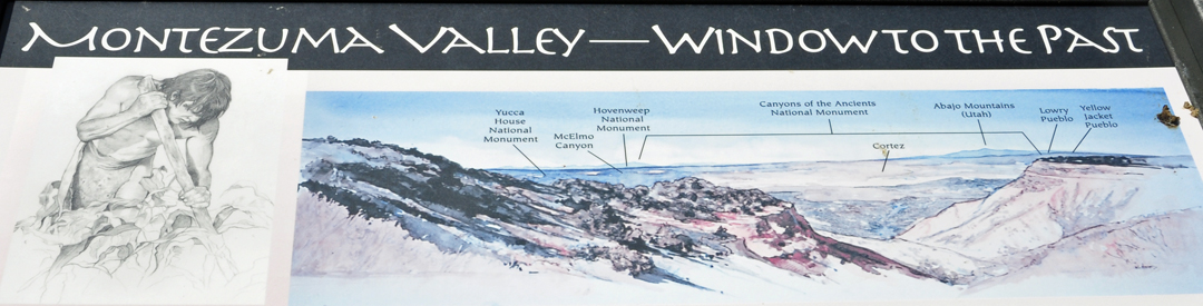 sign about Montezuma Valley Overlook at Mesa Verde National Park