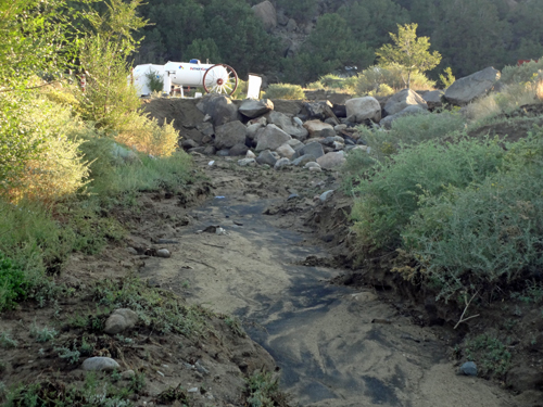 rocks and a dry gulch