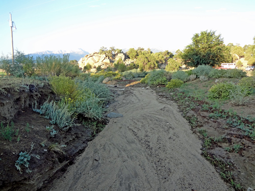 rocks and a dry gulch