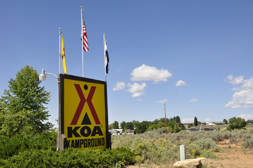 sign: KOA in Cortez - Mesa Verde