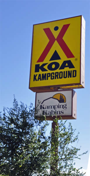 KOA campground sign in Holbrook