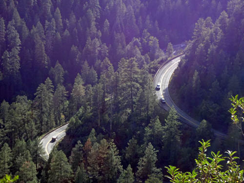 the roads the two RV Gypsies drove in Oak Creek Canyon