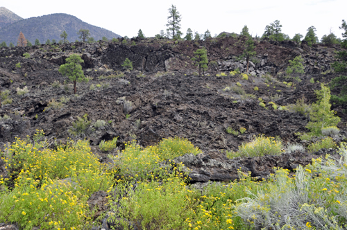 miles of volcanic rock