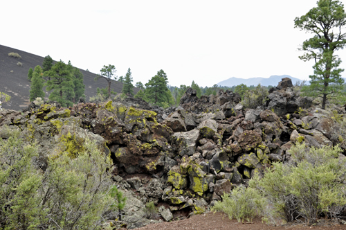 Sunset Crater's lava and cinders, rocks