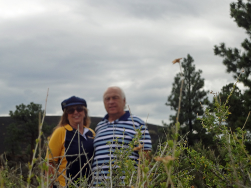 The two RV Gypsies on The Lava Flow Trail at Sunset Crater Volcano National Monument 