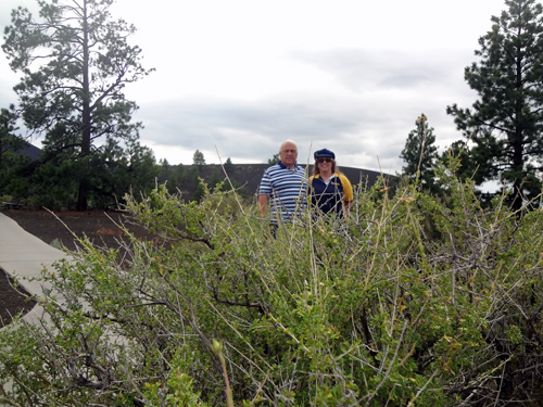 The two RV Gypsies on The Lava Flow Trail at Sunset Crater Volcano National Monument 