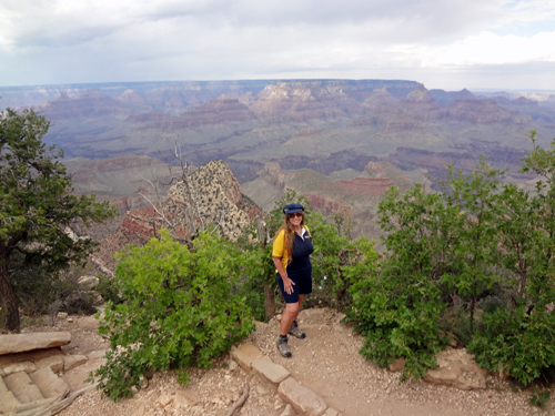 Karen Duquette at Grandview Point in the Grand Canyon