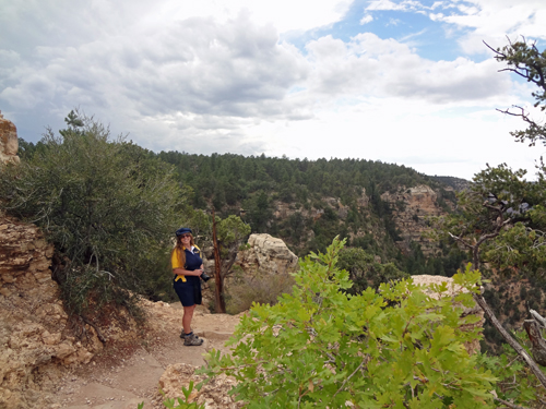 Karen Duquette at Grandview Point in the Grand Canyon