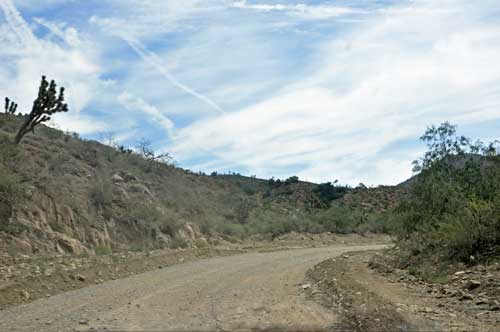 a 19 mile very bumpy, dirt road