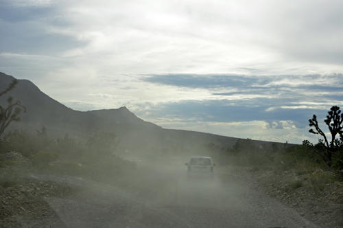 a 19 mile very bumpy, dirt road