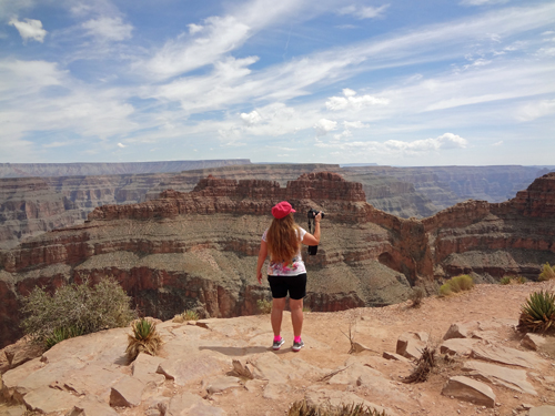 Karen Duquette at Eagle Point in the Grand Canyon