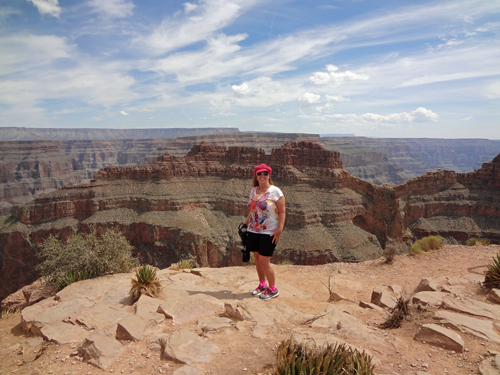 Karen Duquette at Eagle Point in the Grand Canyon