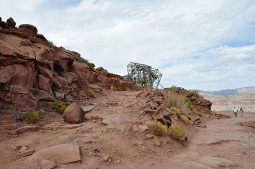 remains of a tramway system at Guano Point